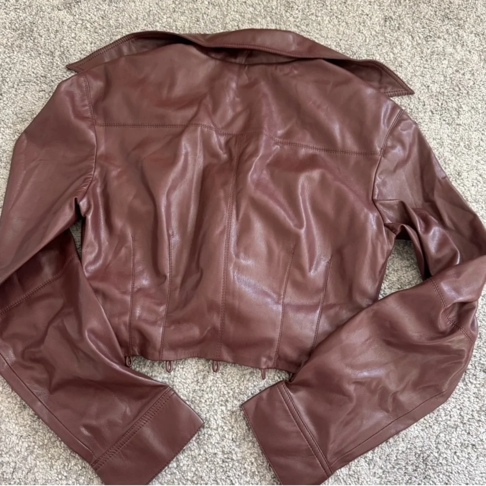Nanushka Women's Vegan Leather Jacket Skirt set NWT - Picture 4 of 9